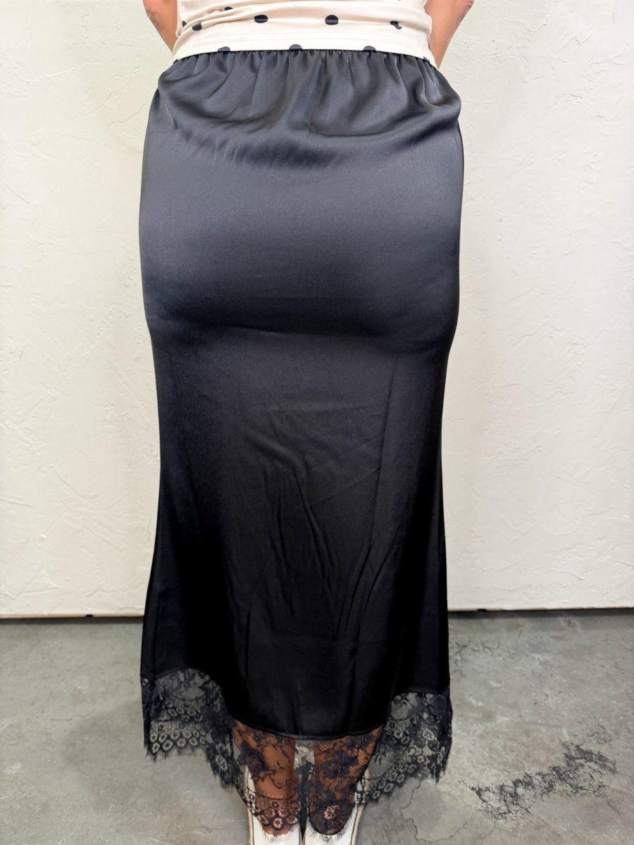 Model Lace Trim Slip Skirt - Revel Boutique