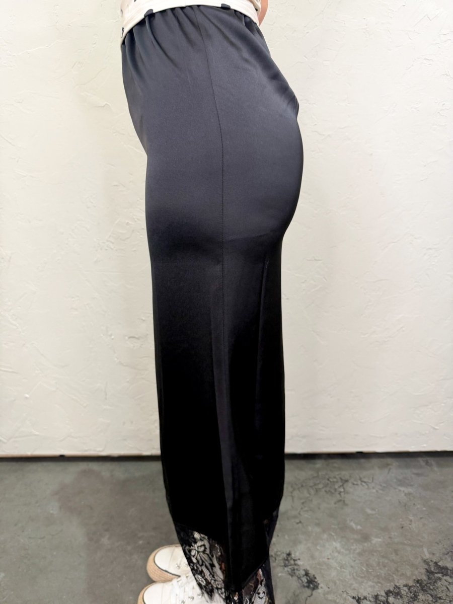 Model Lace Trim Slip Skirt - Revel Boutique