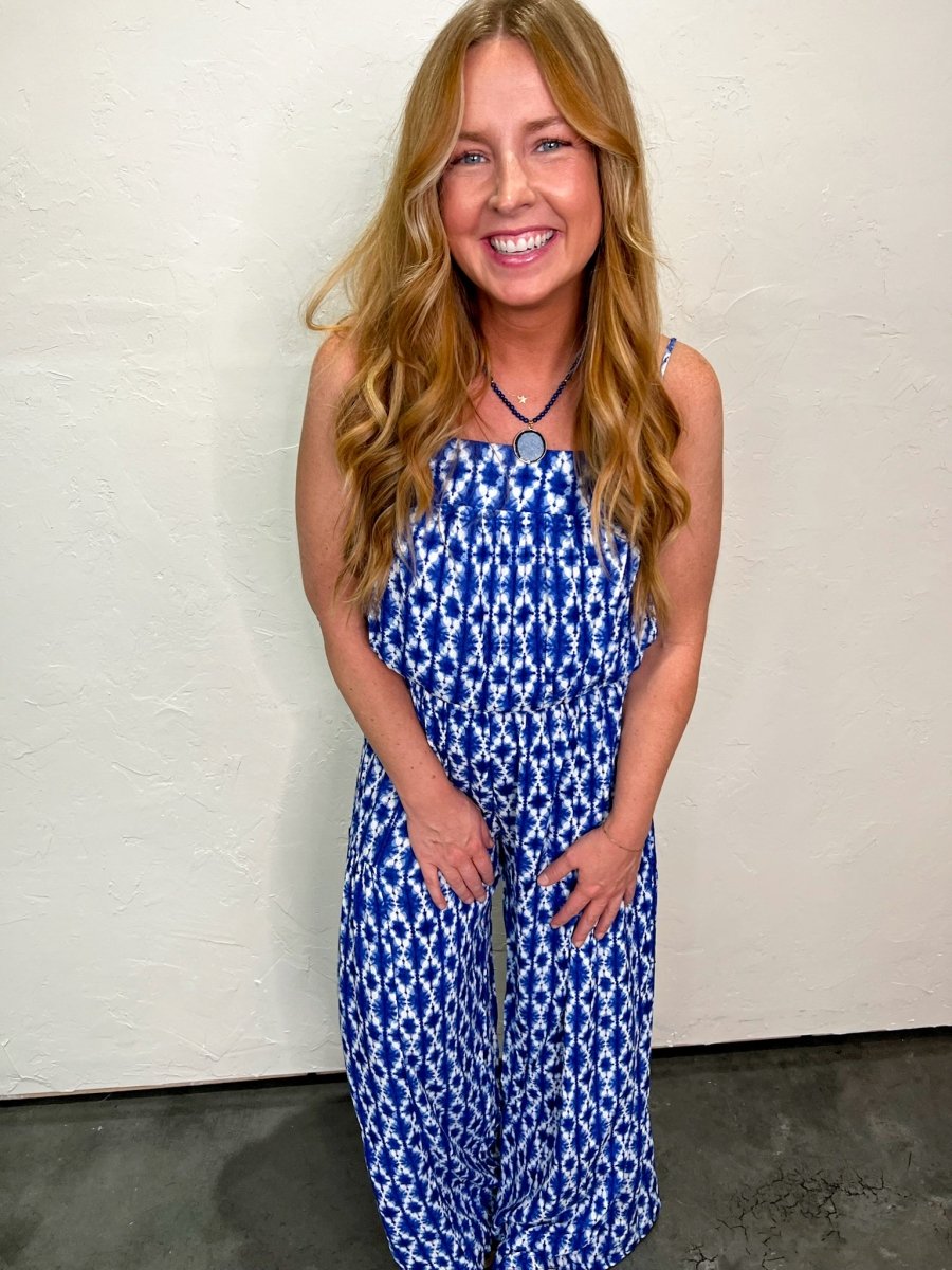 Ocean Blue Jumpsuit - Revel Boutique