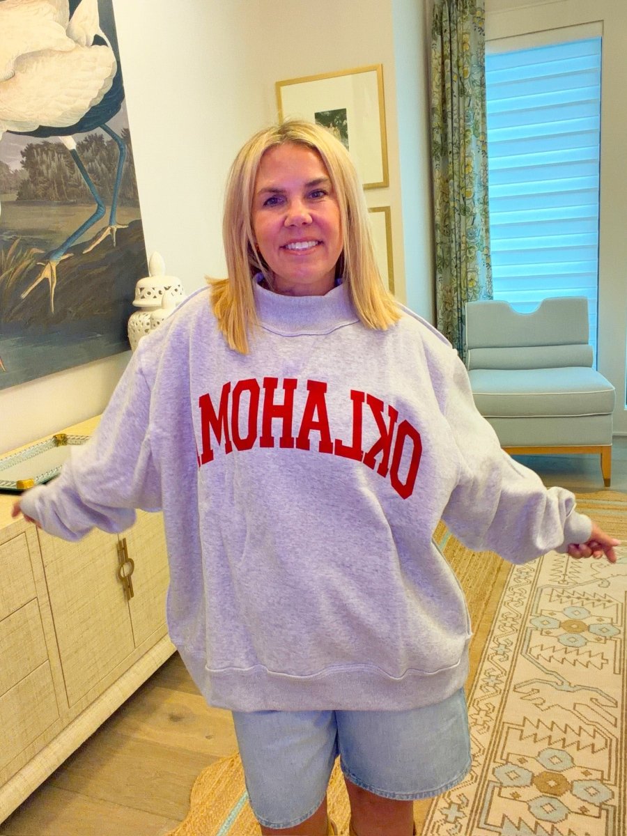 OK/Oklahoma Reversible Mockneck - Revel Boutique