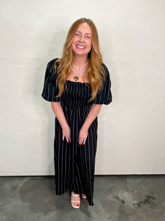 Olivia Linen Stripe Dress - Revel Boutique