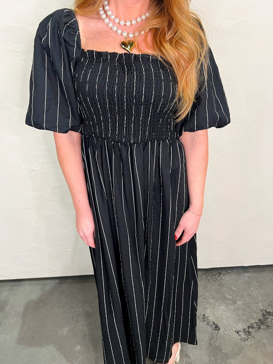 Olivia Linen Stripe Dress - Revel Boutique