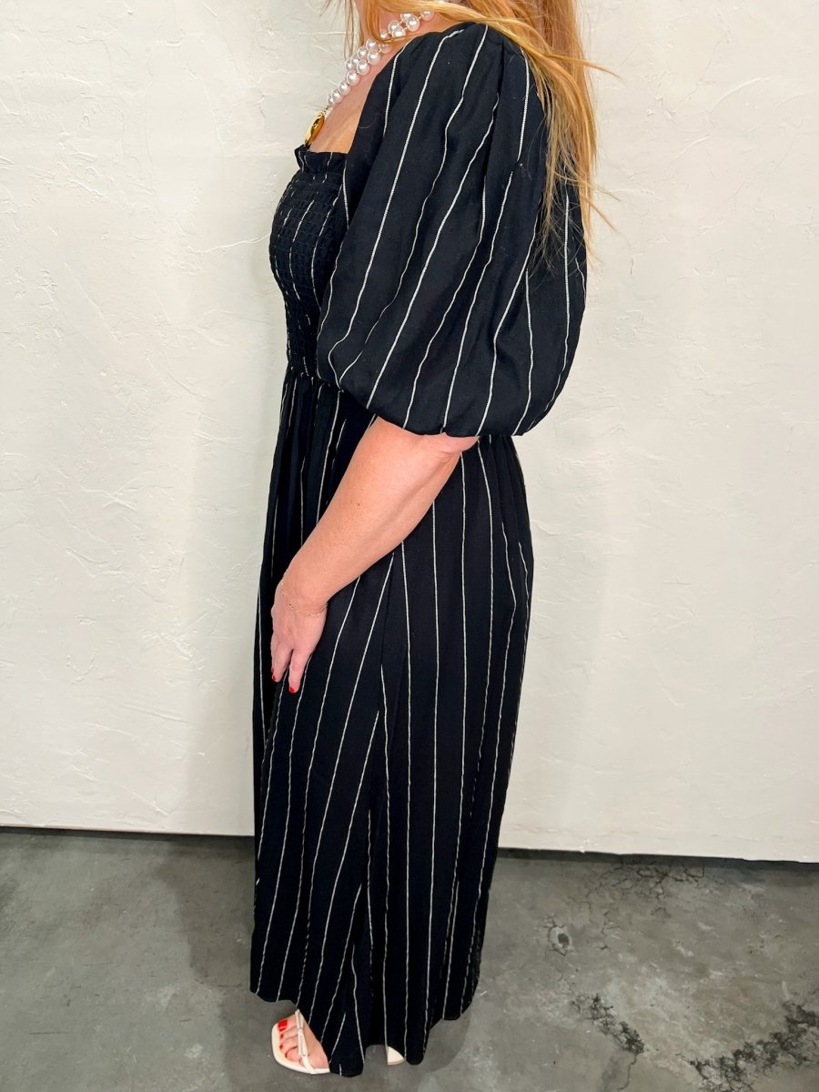 Olivia Linen Stripe Dress - Revel Boutique