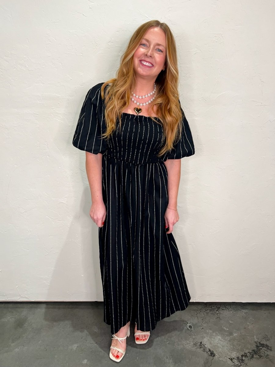 Olivia Linen Stripe Dress - Revel Boutique