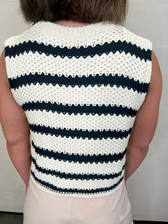 Oreo Stripe Sweater Tank - Revel Boutique