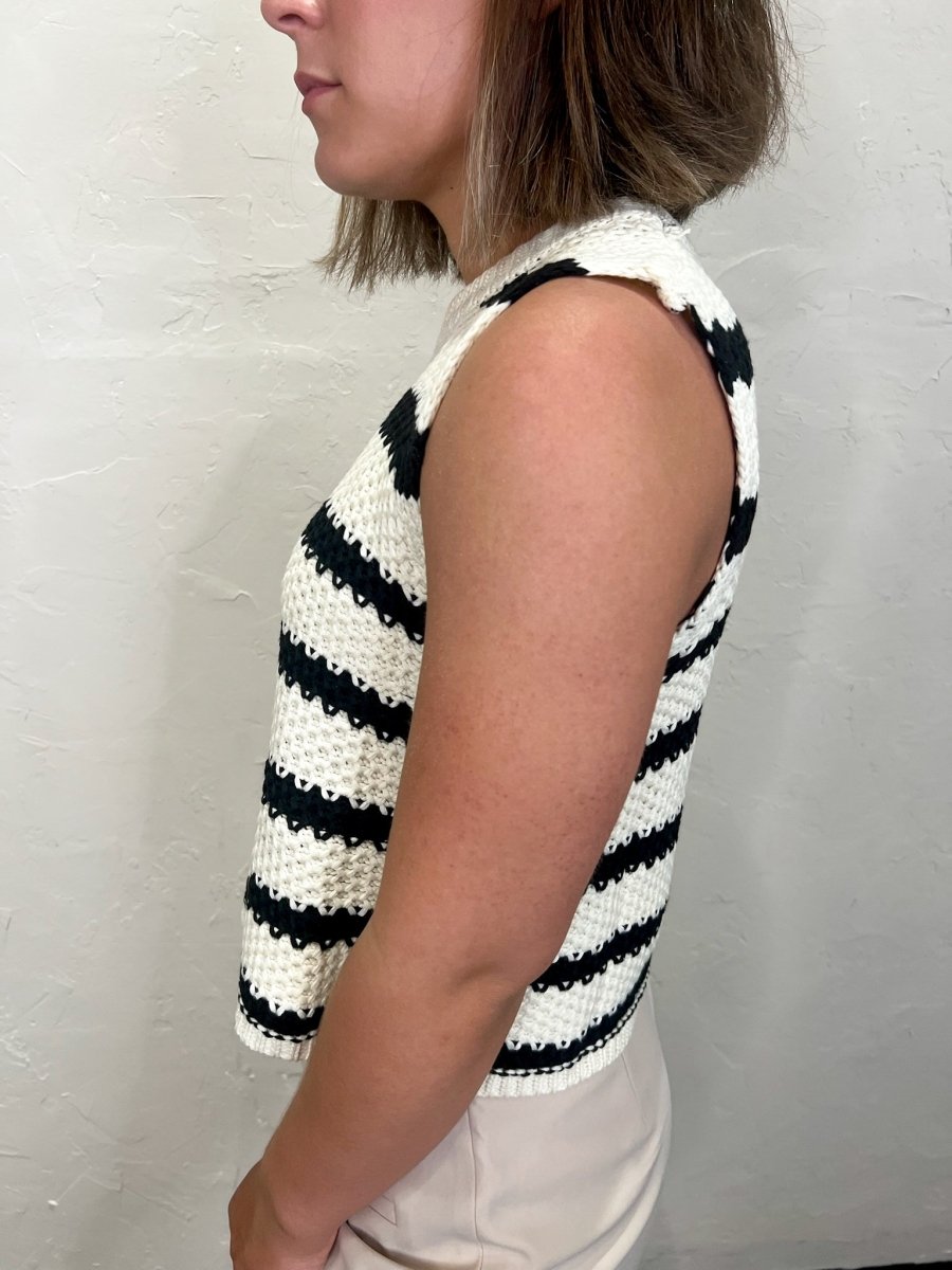 Oreo Stripe Sweater Tank - Revel Boutique