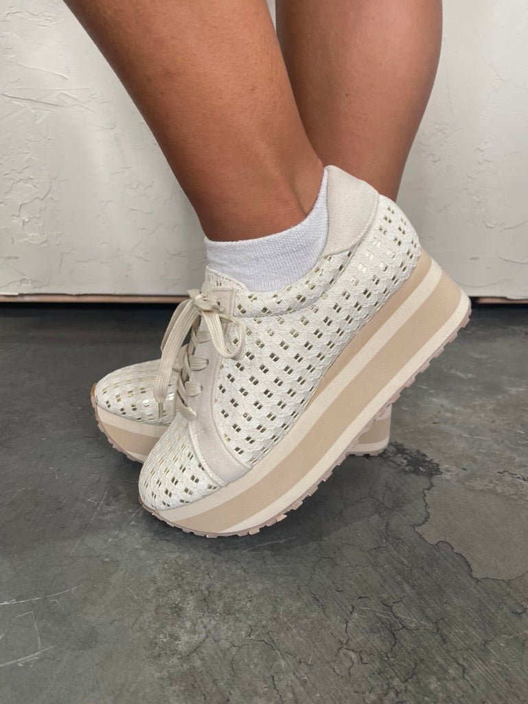 Paloma Woven Sneaker - Cream - Revel Boutique