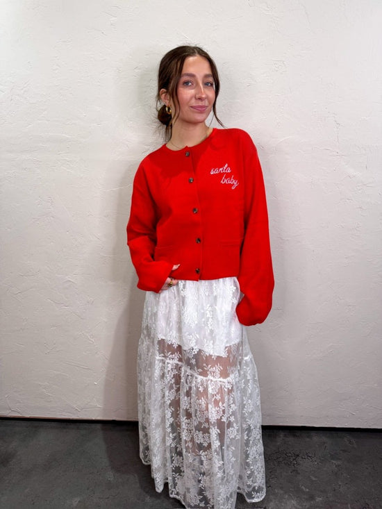 Paris Lace Midi Skirt - White - Revel Boutique