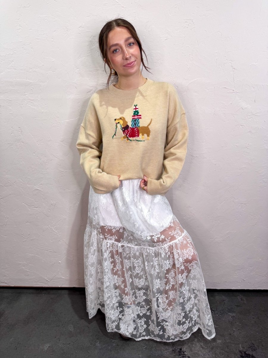 Paris Lace Midi Skirt - White - Revel Boutique