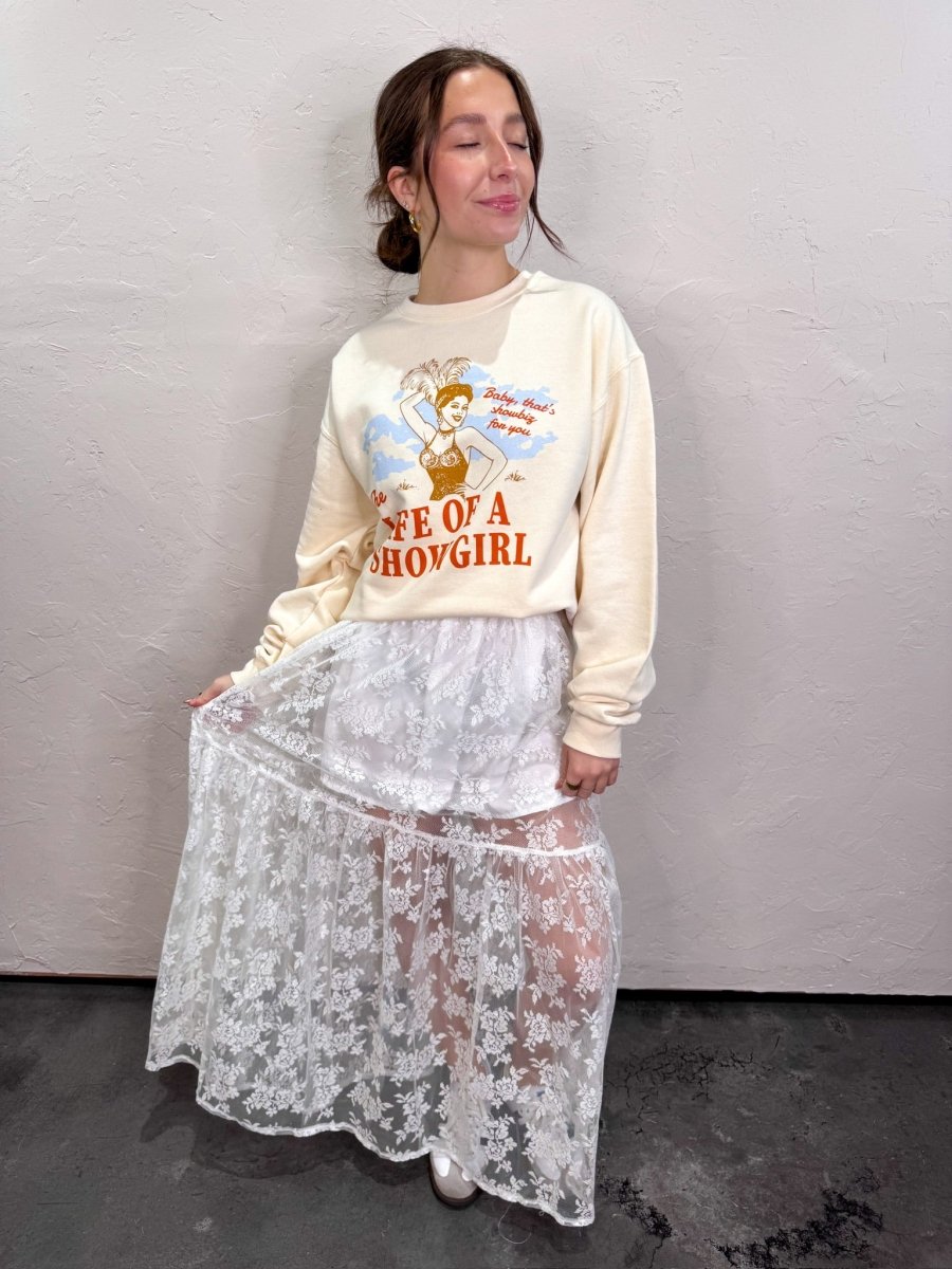 Paris Lace Midi Skirt - White - Revel Boutique