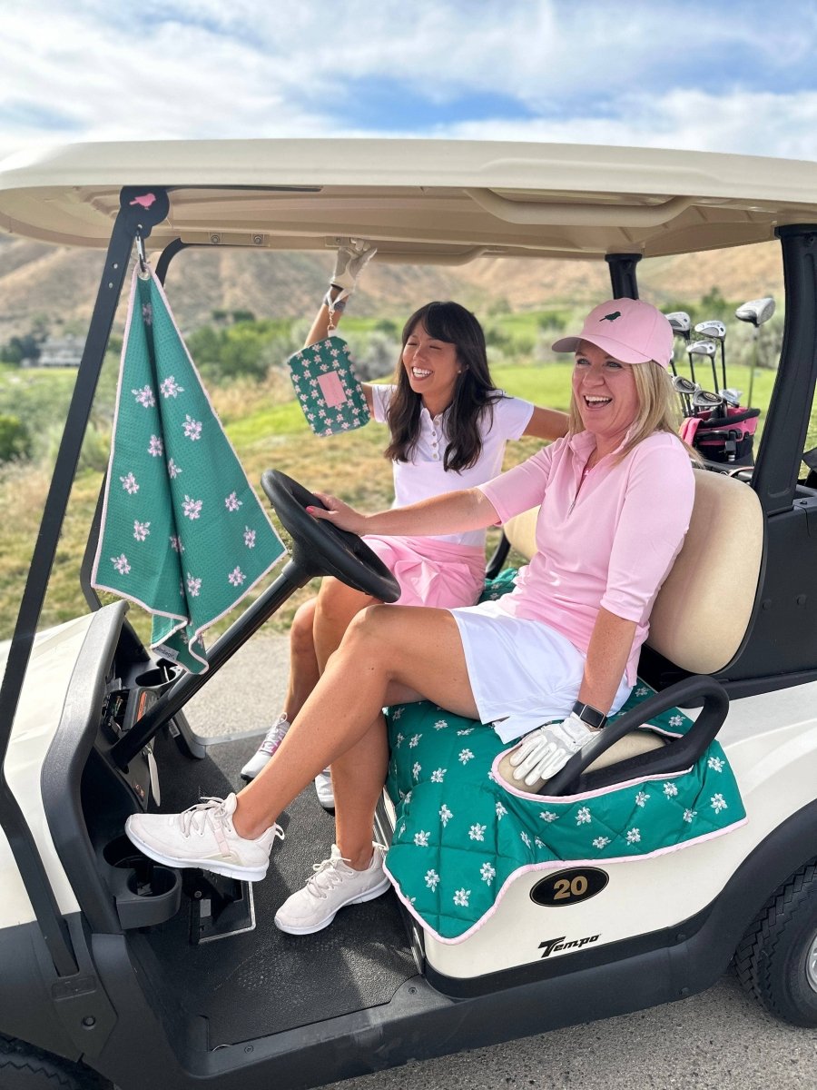 Pink and Green Azalea Golf Cart Seat Cover - Revel Boutique