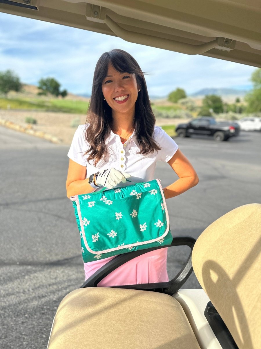 Pink and Green Azalea Golf Cart Seat Cover - Revel Boutique