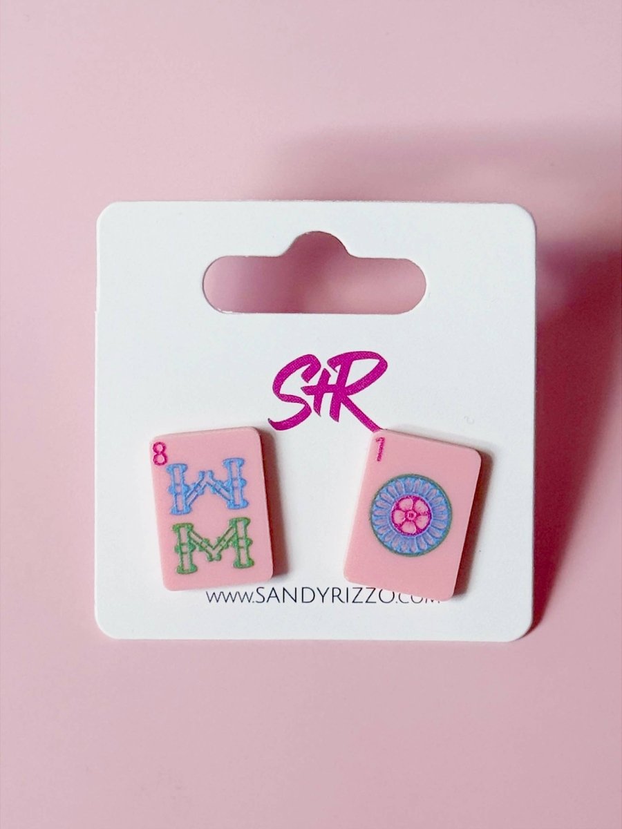 Pink Mahjong Stud - Revel Boutique