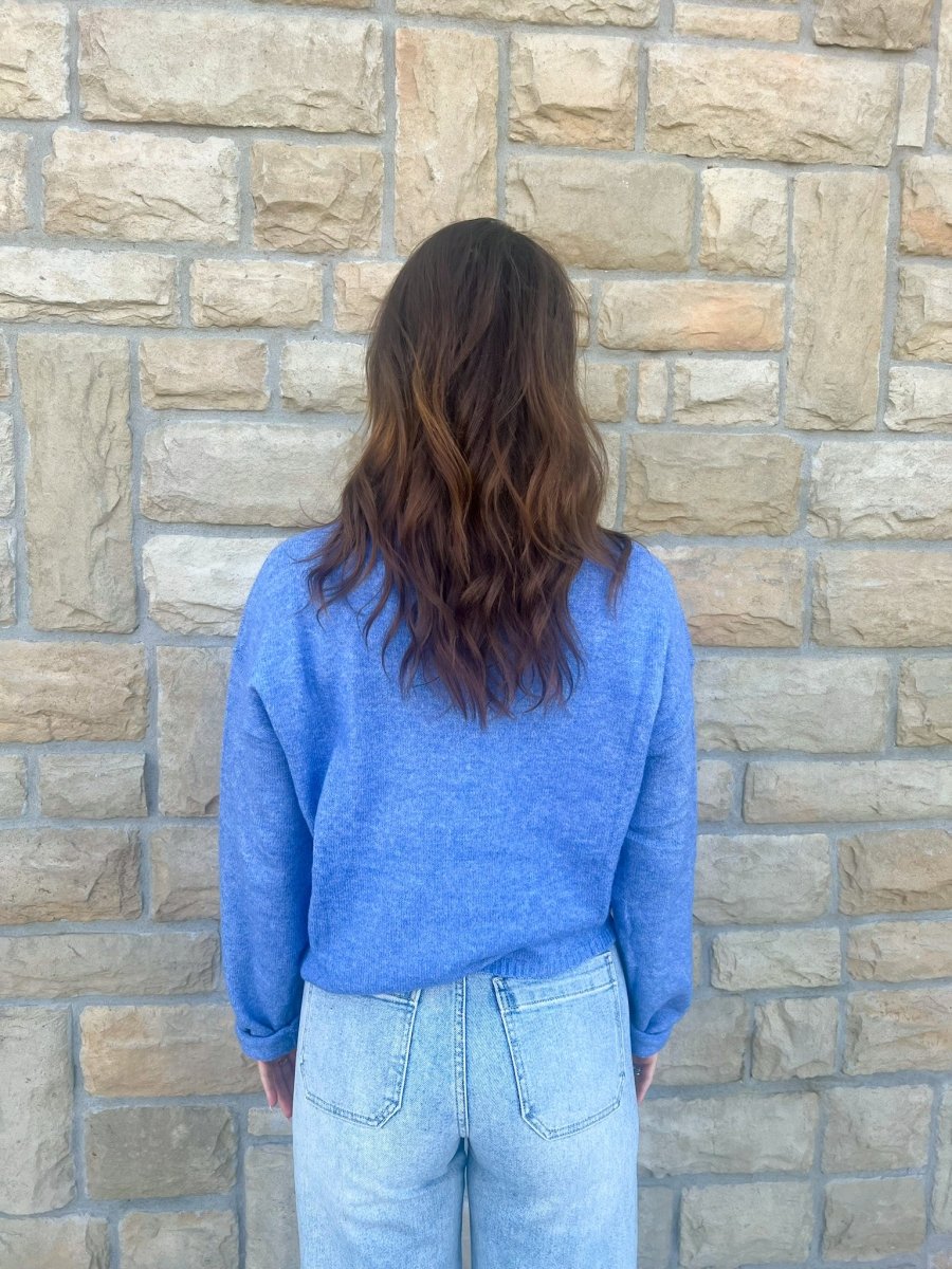 Piper Henley Pullover - Dusty Blue - Revel Boutique