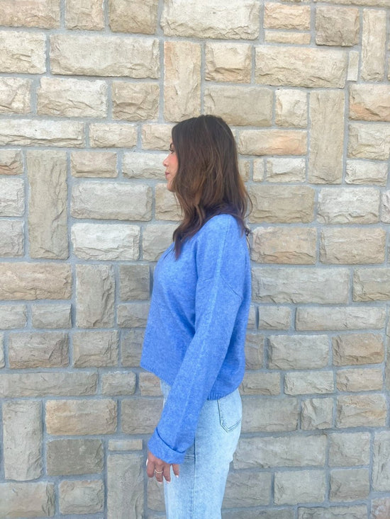 Piper Henley Pullover - Dusty Blue - Revel Boutique