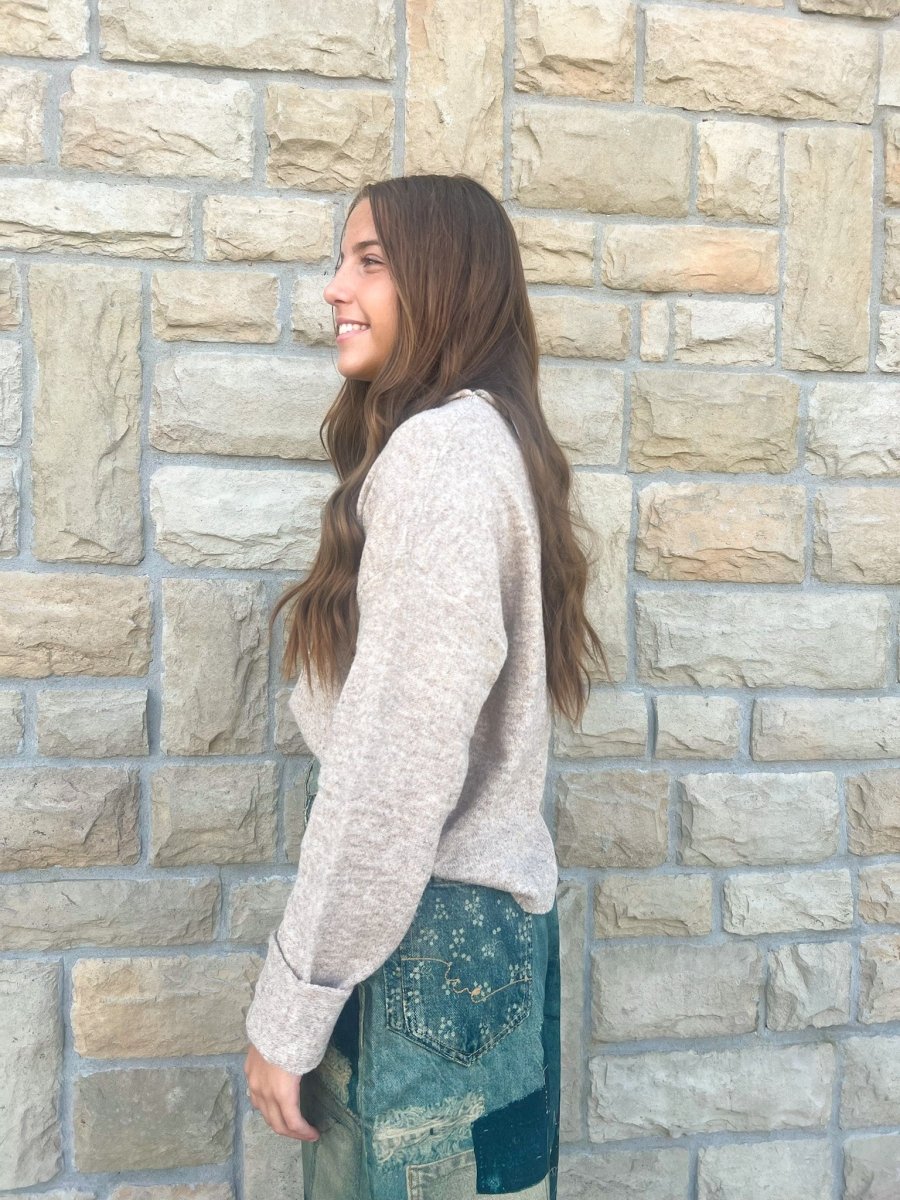 Piper Henley Pullover - Mocha - Revel Boutique