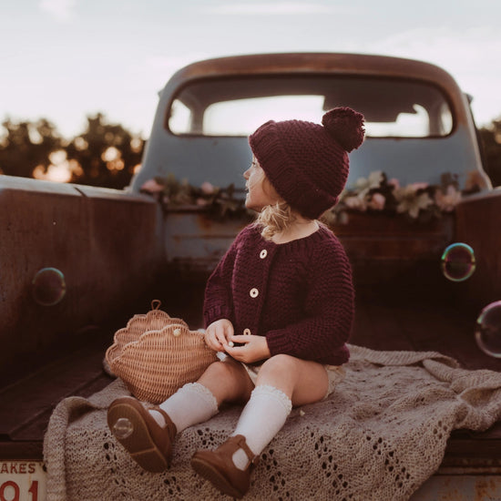 Load image into Gallery viewer, Plum Baby Beanie - Revel Boutique
