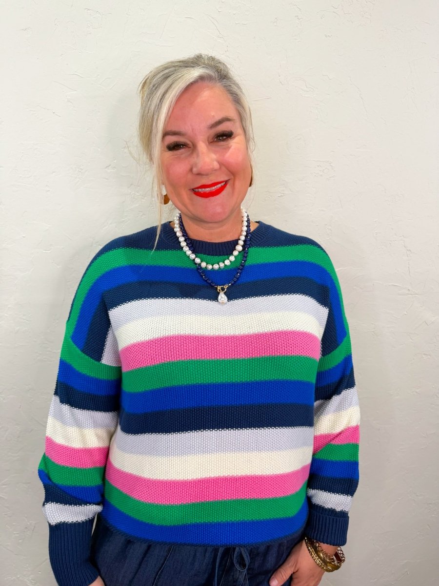 Prep School Striped Sweater - Revel Boutique