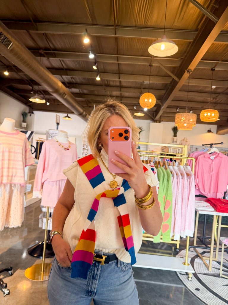 Prep Sweater Wrap - Sorbet Stripes - Revel Boutique