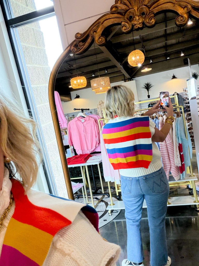 Prep Sweater Wrap - Sorbet Stripes - Revel Boutique