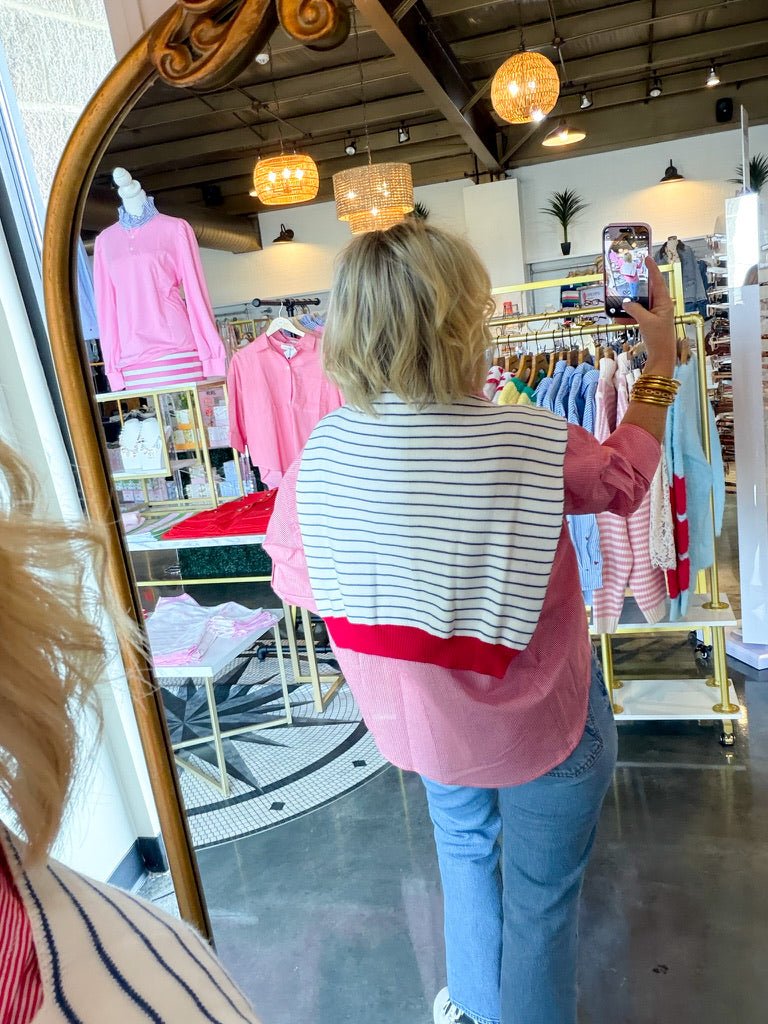 Prep Sweater Wrap - Starboard Stripes - Revel Boutique