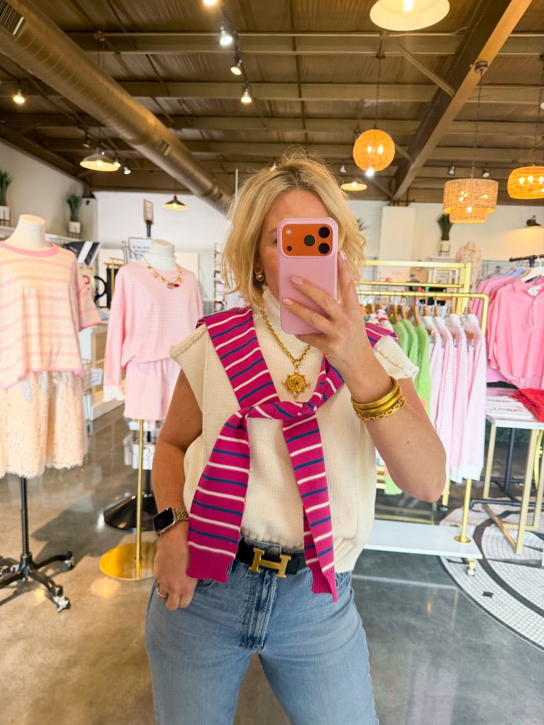 Prep Sweater Wrap - Sunrise Stripes - Revel Boutique