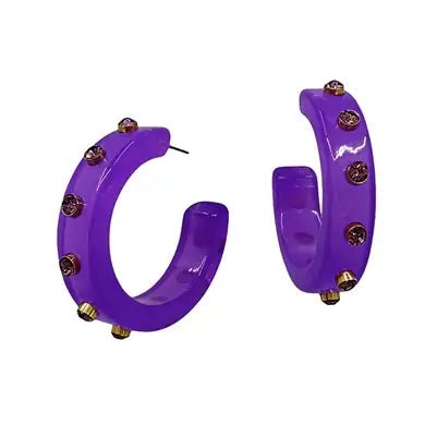Purple 2" Acrylic Stone Hoop - Revel Boutique
