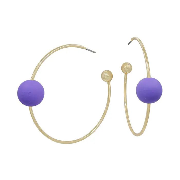 Purple Ball Hoop - Revel Boutique