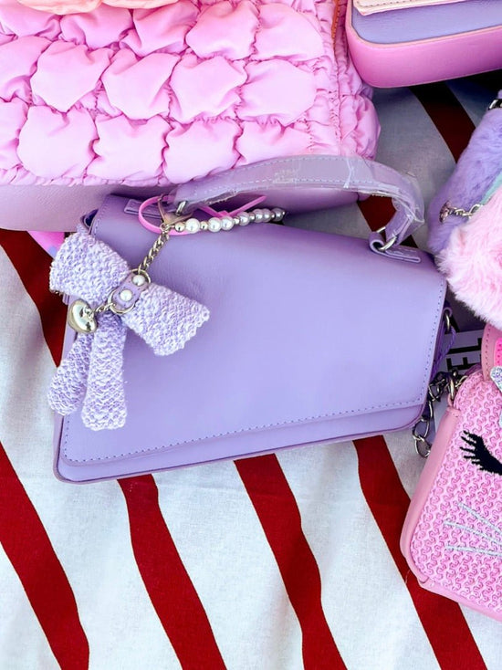 Purple Charm Angled Flap Bag - Revel Boutique