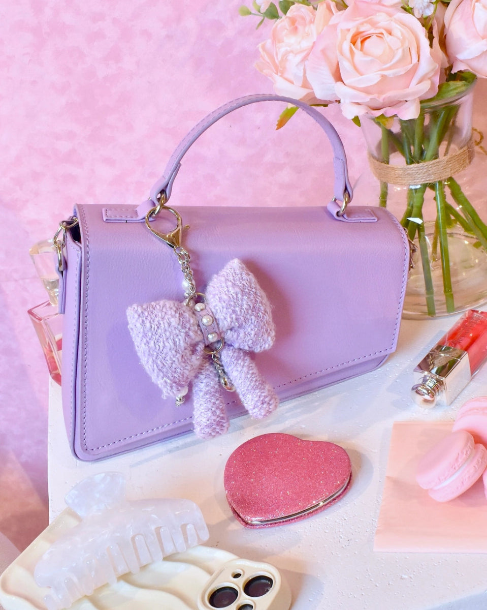 Purple Charm Angled Flap Bag - Revel Boutique