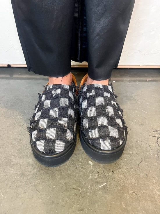 Load image into Gallery viewer, Quinn Checkerboard Clog - Black - Revel Boutique
