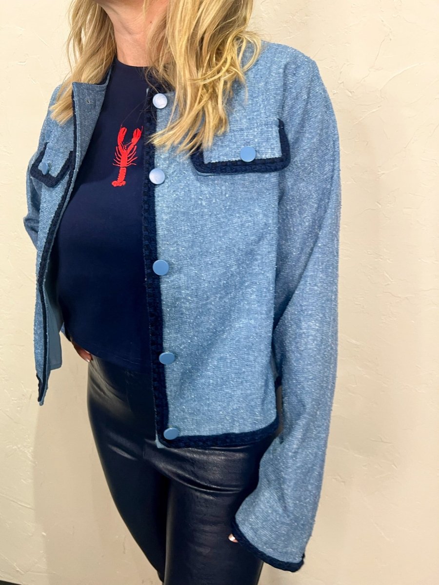 Reagan Textured Denim Jacket - Revel Boutique
