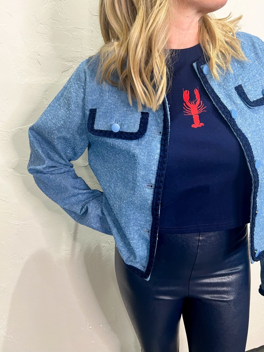 Reagan Textured Denim Jacket - Revel Boutique