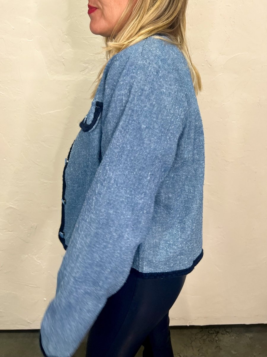 Reagan Textured Denim Jacket - Revel Boutique