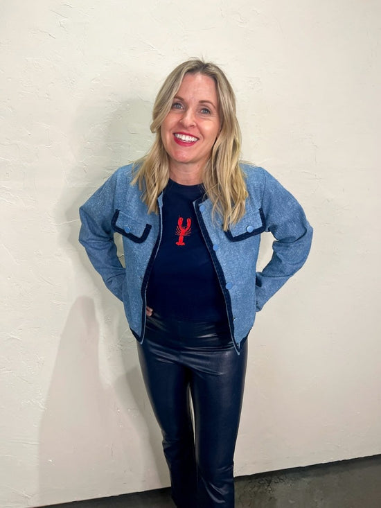 Reagan Textured Denim Jacket - Revel Boutique