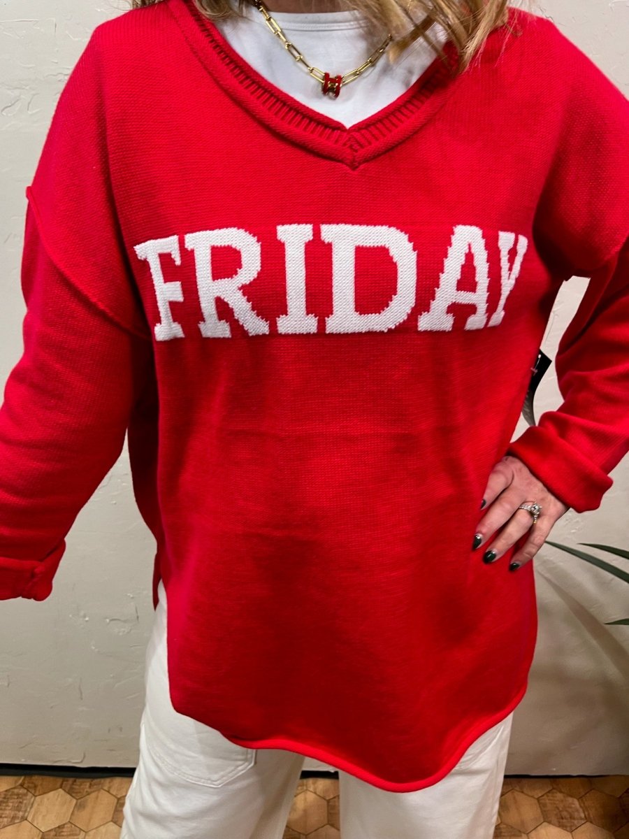Red Friday Sweater - Revel Boutique