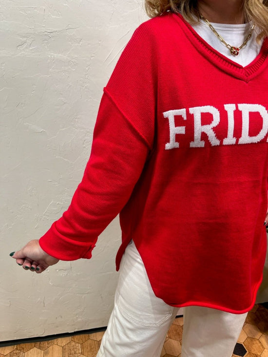 Red Friday Sweater - Revel Boutique
