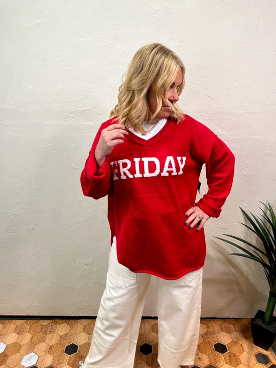 Red Friday Sweater - Revel Boutique