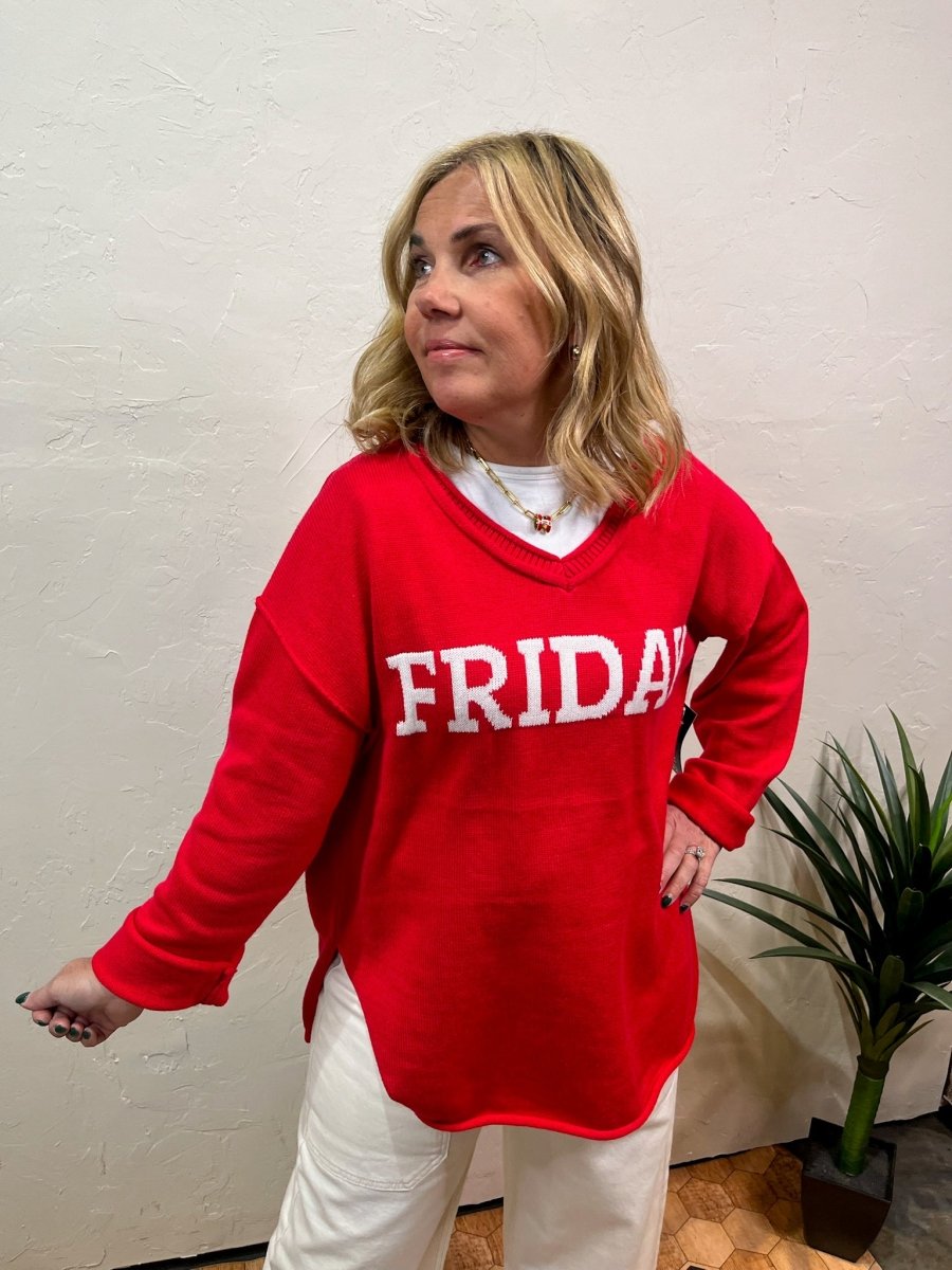 Red Friday Sweater - Revel Boutique