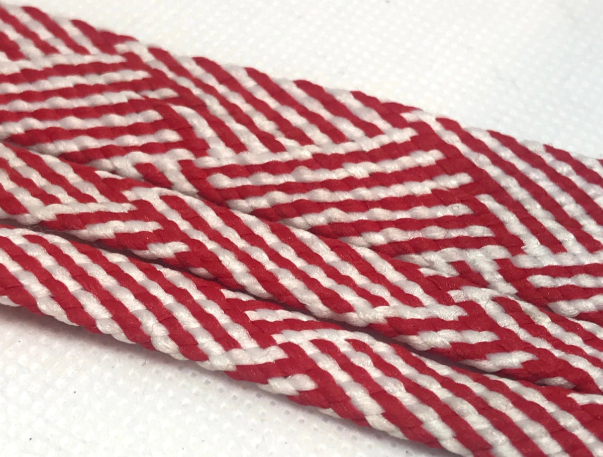 Red Herringbone Shoelaces - Revel Boutique