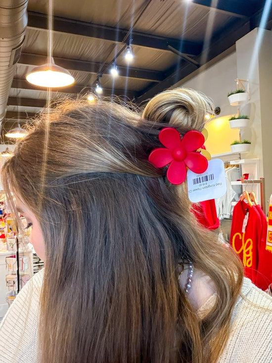 Red Kingdom Flower Clip - Revel Boutique
