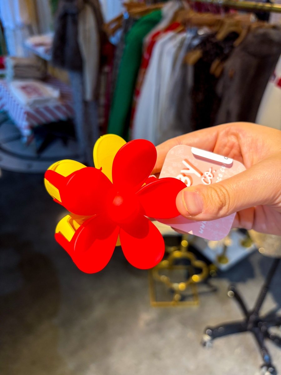 Red Kingdom Flower Clip - Revel Boutique