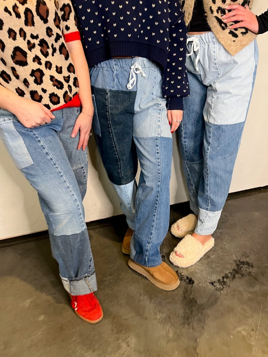Rewind Denim Patchwork Pant - Revel Boutique