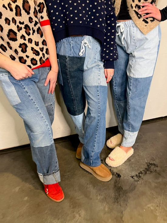 Rewind Denim Patchwork Pant - Revel Boutique