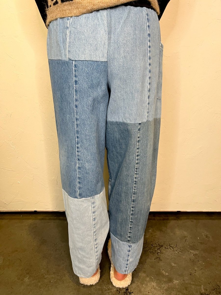 Rewind Denim Patchwork Pant - Revel Boutique
