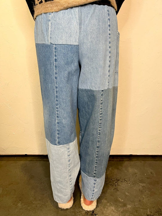 Rewind Denim Patchwork Pant - Revel Boutique