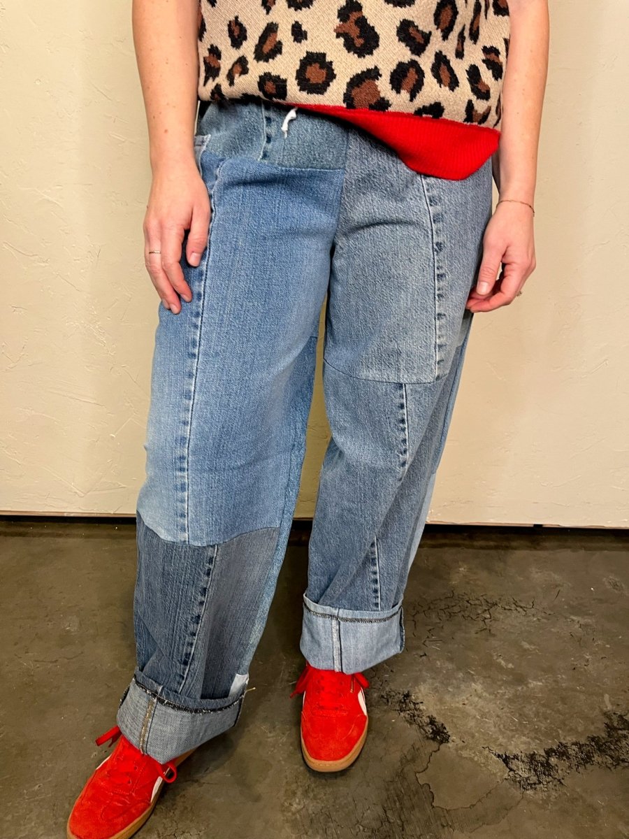 Rewind Denim Patchwork Pant - Revel Boutique