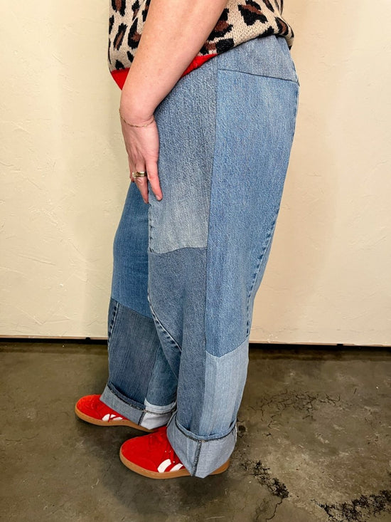 Rewind Denim Patchwork Pant - Revel Boutique
