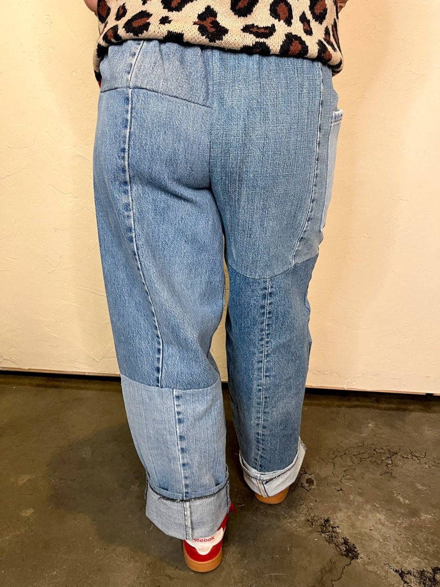 Rewind Denim Patchwork Pant - Revel Boutique