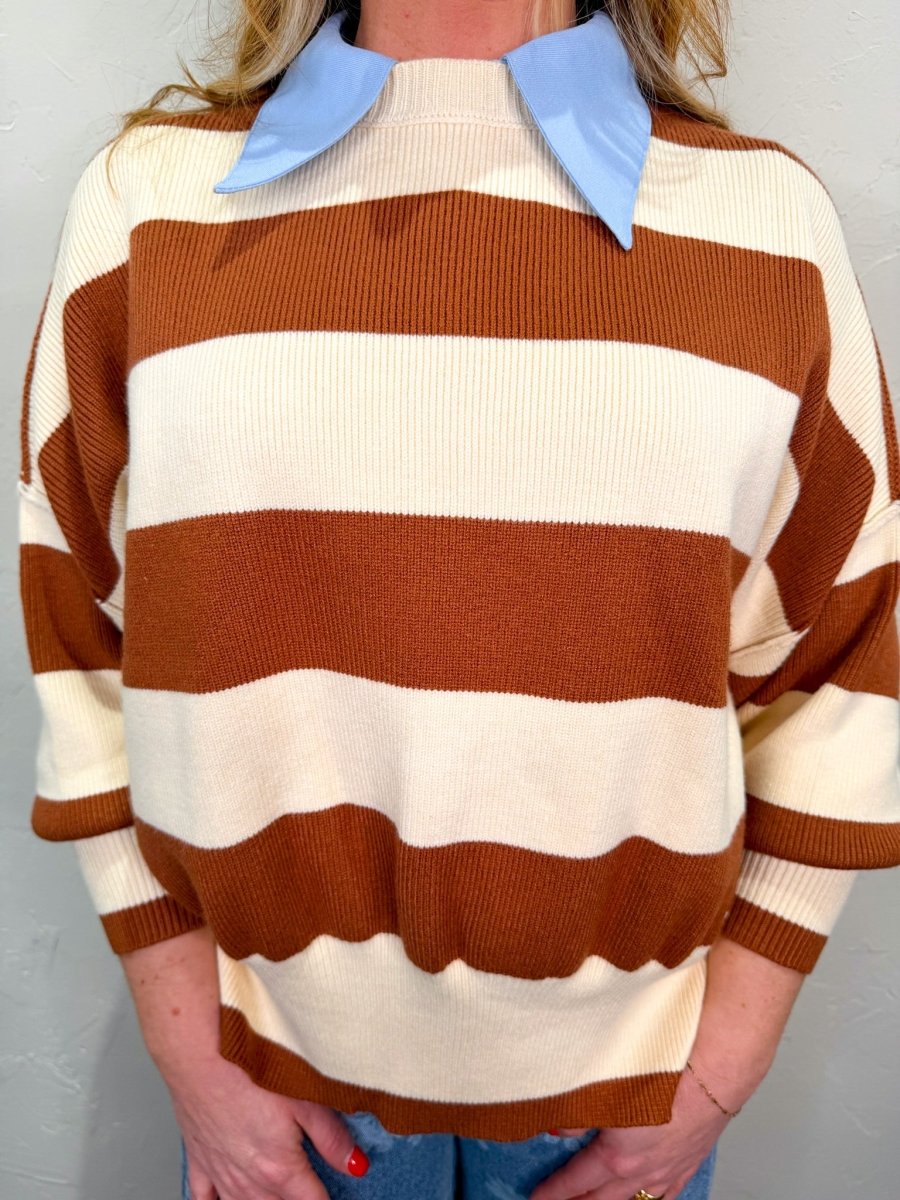 Rocky Road Striped Sweater - Revel Boutique